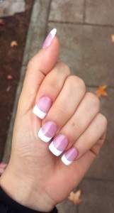 My simple pink French manicure